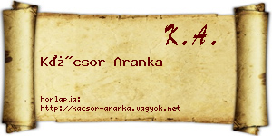 Kácsor Aranka névjegykártya